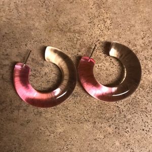 Pink and clear earrings. New, never worn